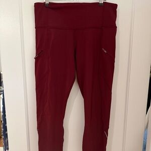 Maroon | Lululemon Workout Leggings | Size 10